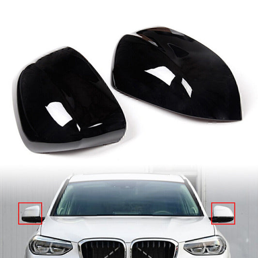 Rearview Rear View Mirror Cap Cover Fit for BMW X3 X4 G01 G02 2018-2022 Gloss Black