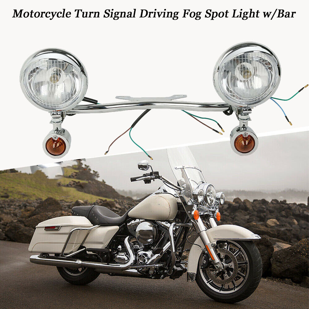 Motorcycle kit with turn signal driving fog light bar bracket suitable for Harley-Davidson