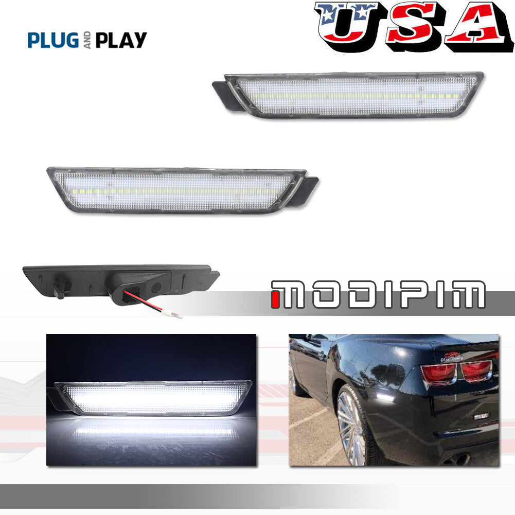 Transparent white LED rear marker signal light suitable for 2010-15 Camaro- v