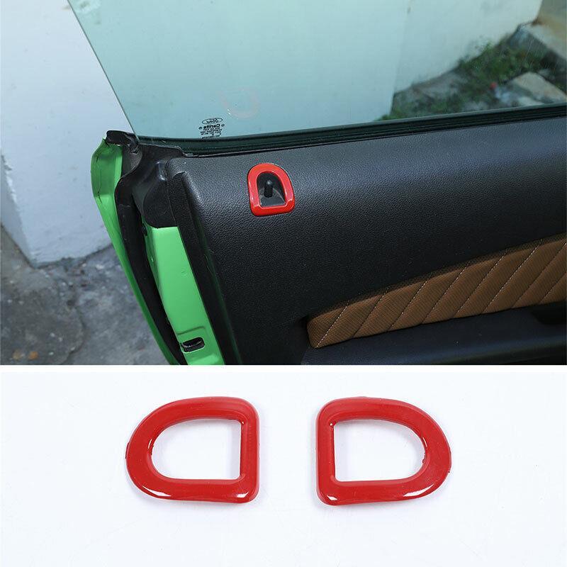 ABS Red Inner Door Bolt Lock Down Cover Trim 2pcs Fit for Ford for Mustang 2009-2014