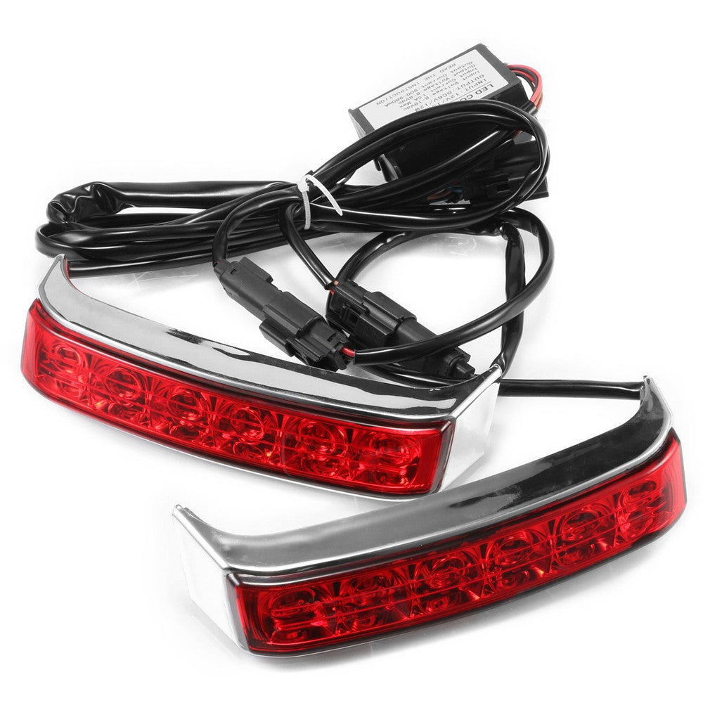 Chrome Saddlebag Tail Run Brake Turn Light LED Len for Harley Street Glide 14-17 Q