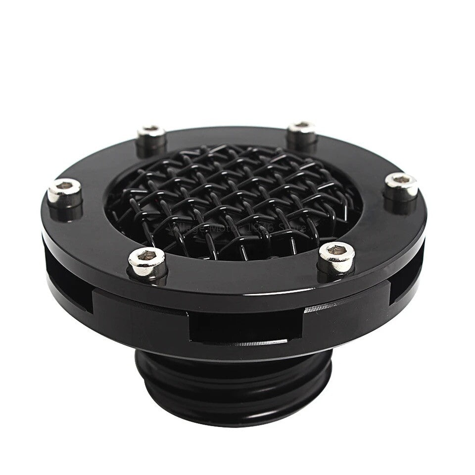 Motor Mesh Fuel Oil Tank Gas Cap Cover Black for Harley Touring Dyan FXD Softail