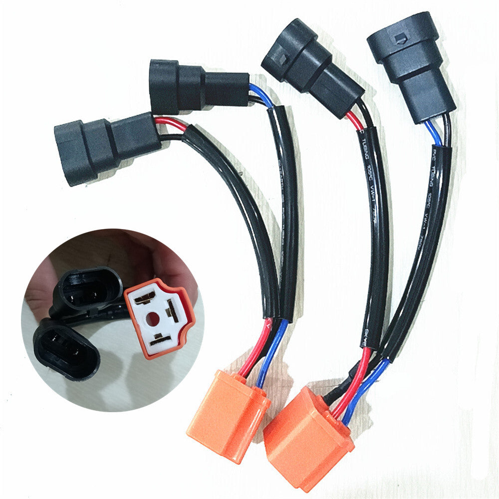 2Pcs 9006 / 9005 to H4 Headlight Bulb Conversion Sockets Harness Low High Beam