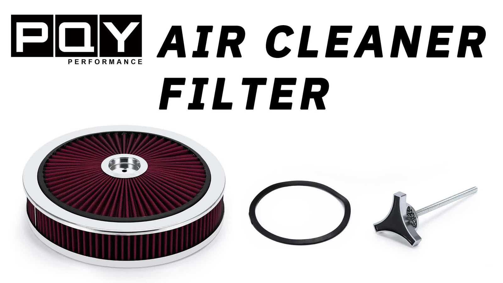 14 x 3 Air Cleaner Set Super Flow Washable Element RED Recessed Chrome Top