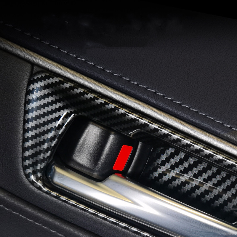 For 2021-2023 for Toyota Venza Carbon Fiber ABS Interior Door Handle Bowl Cover Trim