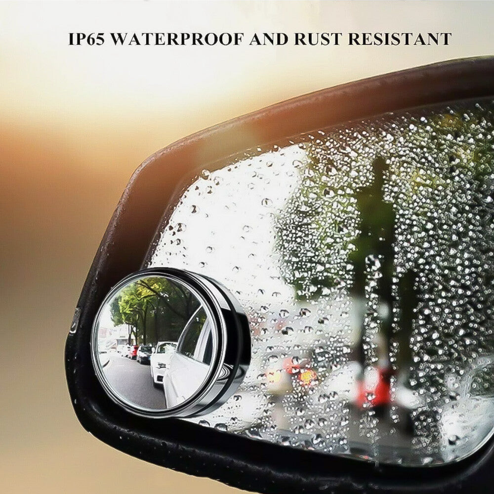 2x Adjustable Round HD Glass Convex Side Car Rear View Mirror Blind Spot Mirrors