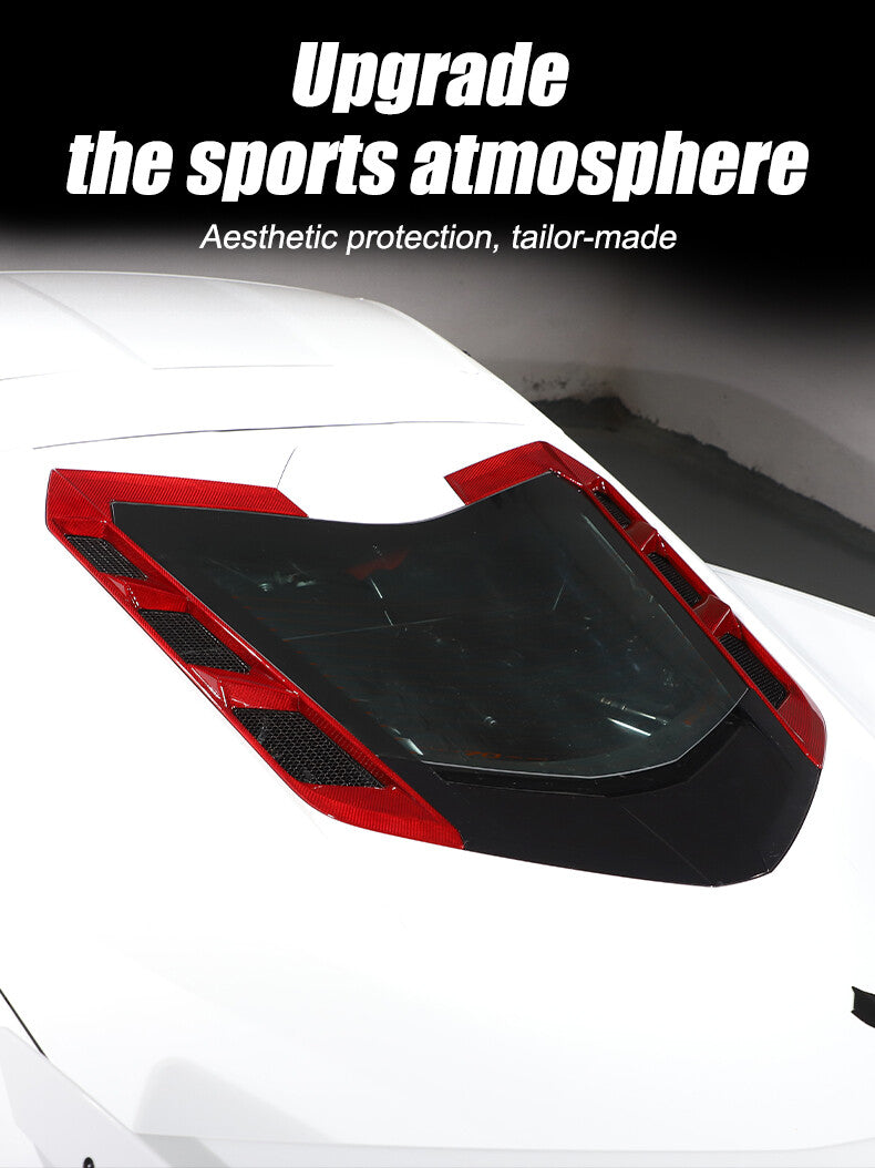 Carbon fiber rear hatch vent panel trim for Corvette C8 Coupe 2020 - 2024