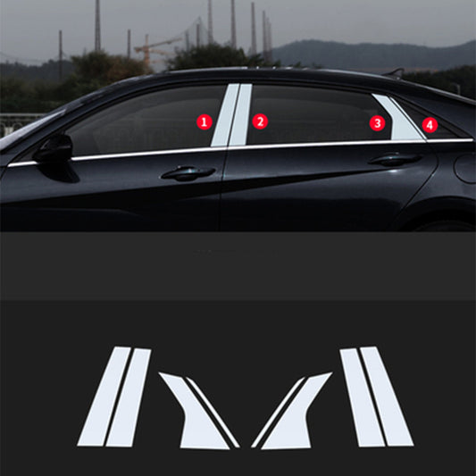 Chrome Pillar Posts for Hyundai for Elantra 21-23 8pc Set Door Trim Mirror Cover Kit