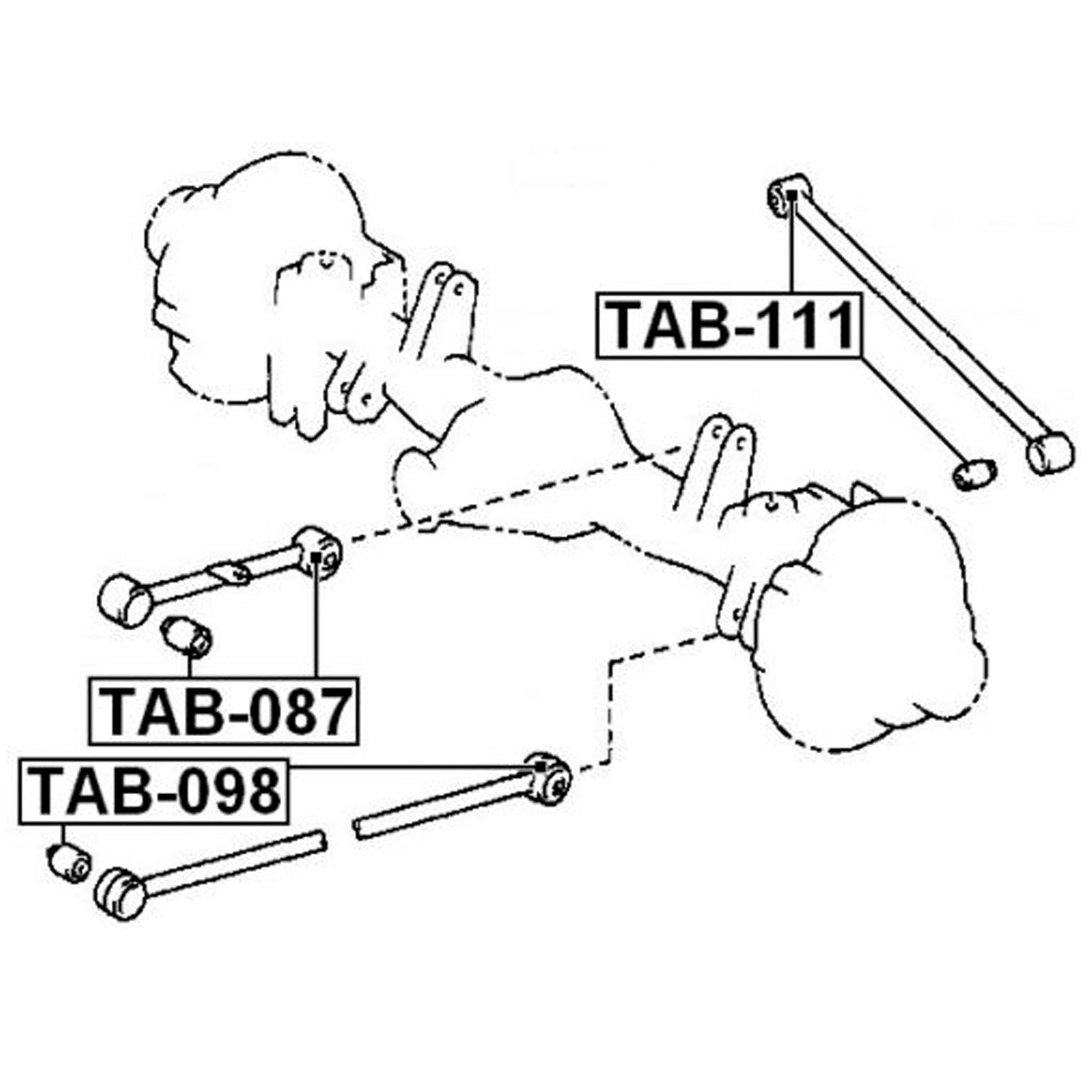 2-arm bushing rear track control lever TAB-111 suitable for LEXUS LX450 48706-60040- n