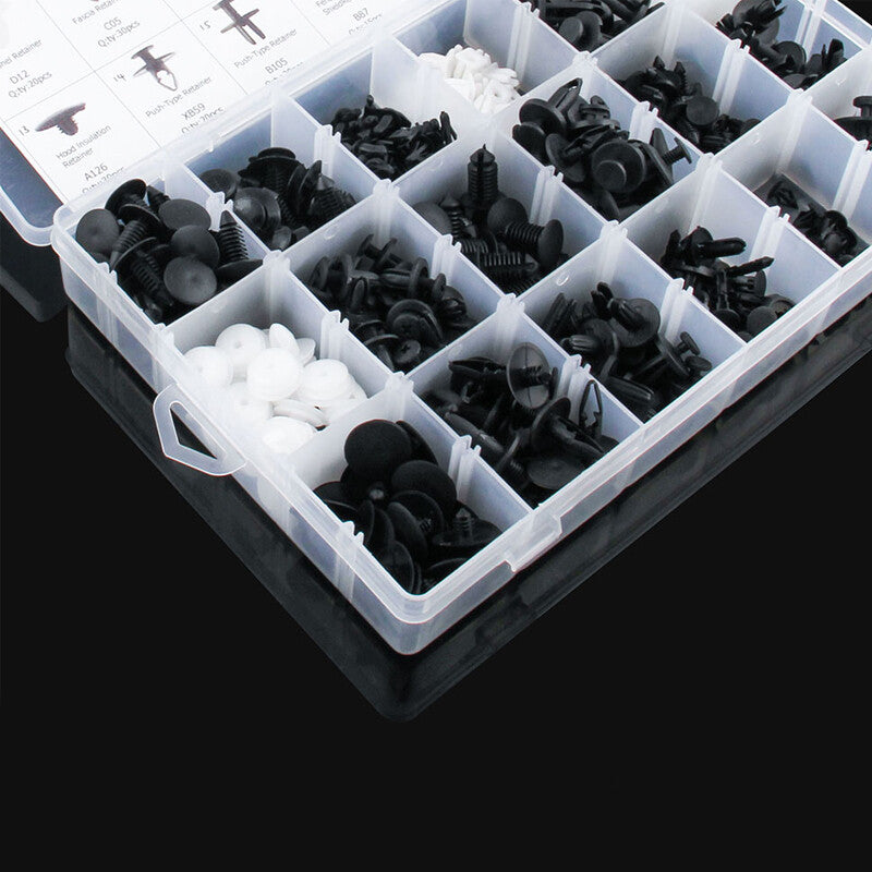 415PCS/Box Car Push Retainer Pin Rivet Trim Clip Panel Moulding Assortments Kit v
