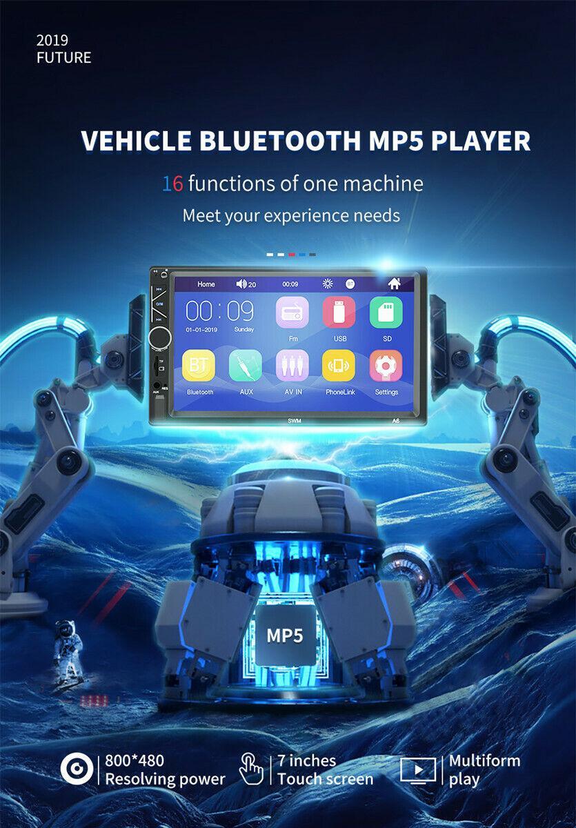 2DIN Car Stereo Radio MP5 Player Bluetooth Touchscreen iOS/Android Mirror Link - n
