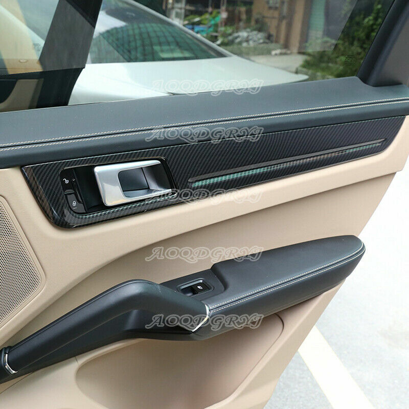 Carbon Fiber ABS Interior Door Trim Strips Cover for Porsche for Cayenne 2019-2023
