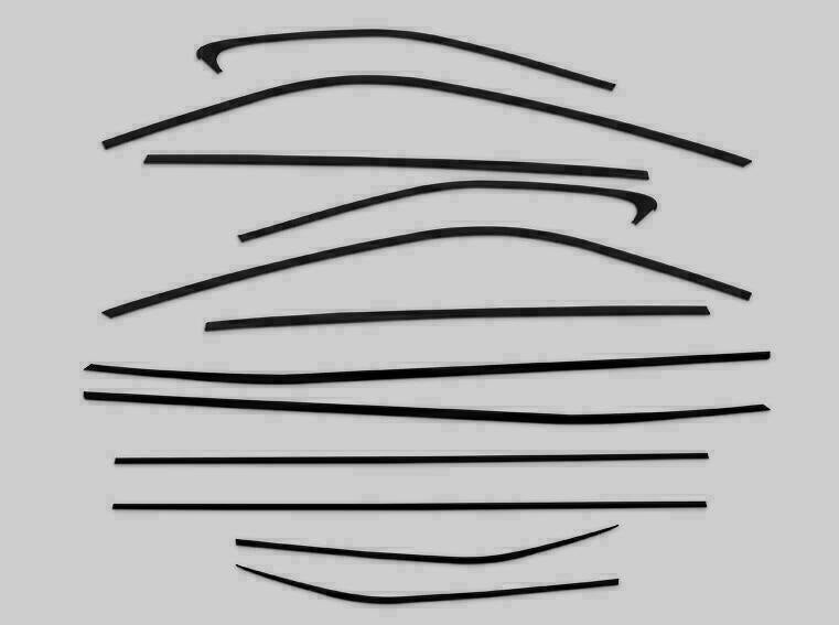for Toyota Highlander 2020-2023 Black Steel Full Window Molding Strip Cover Trim