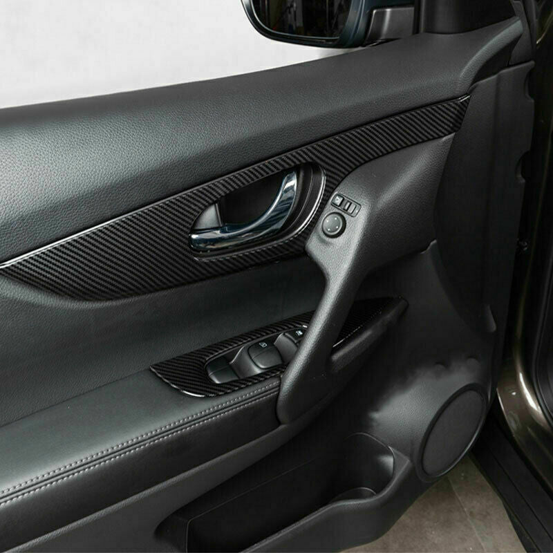 4P Carbon Fiber Window Lift Switch Panel Cover Trim For 2014-2020 for Nissan Rogue