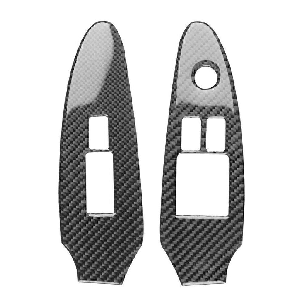 Carbon Fiber Window Lift Switch Panel Frame Trim Fit for Nissan 370Z Z34 2009-22 LHD
