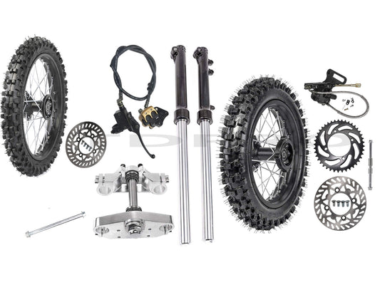 12-inch/14-inch wheel kit, disc brakes, front fork, end-drilled bicycle CRF70 XR50 SSR 110cc 125cc