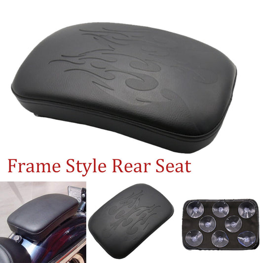 Flame-themed motorcycle Pillion passenger for seat cushion with 8 suction cups for Harleys. n