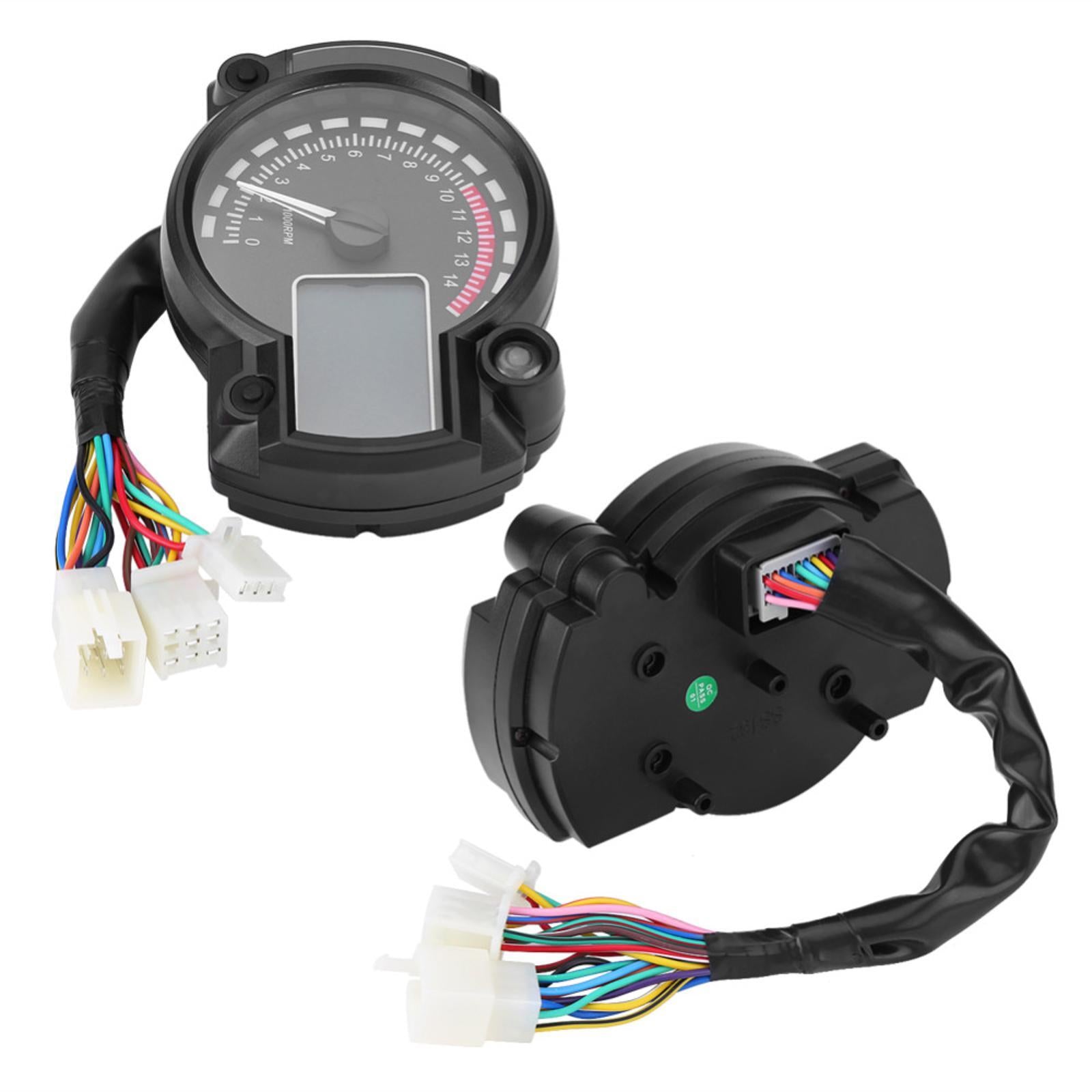 DC12V Universal Waterproof Digital LCD Display Motorcycle Speedometer Tachometer