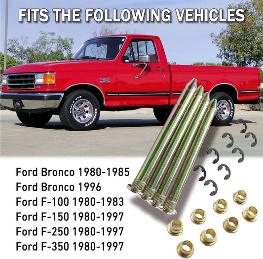 Replacement door hinge pin bushing kit for Ford F150, F250, F350, and Serie Bronco