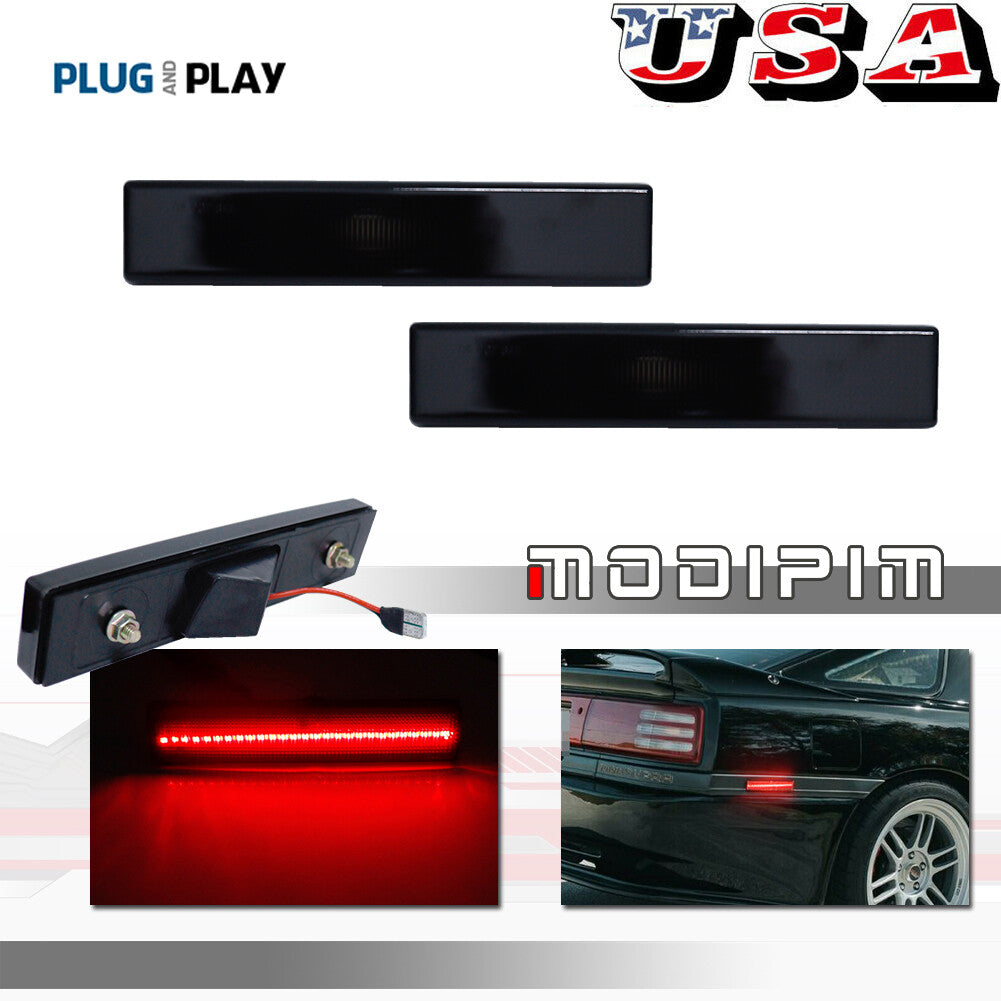 For 86 - 92 for Supra MK3 A70 Smoked Red LED Rear Side Marker Indicator Lights - v