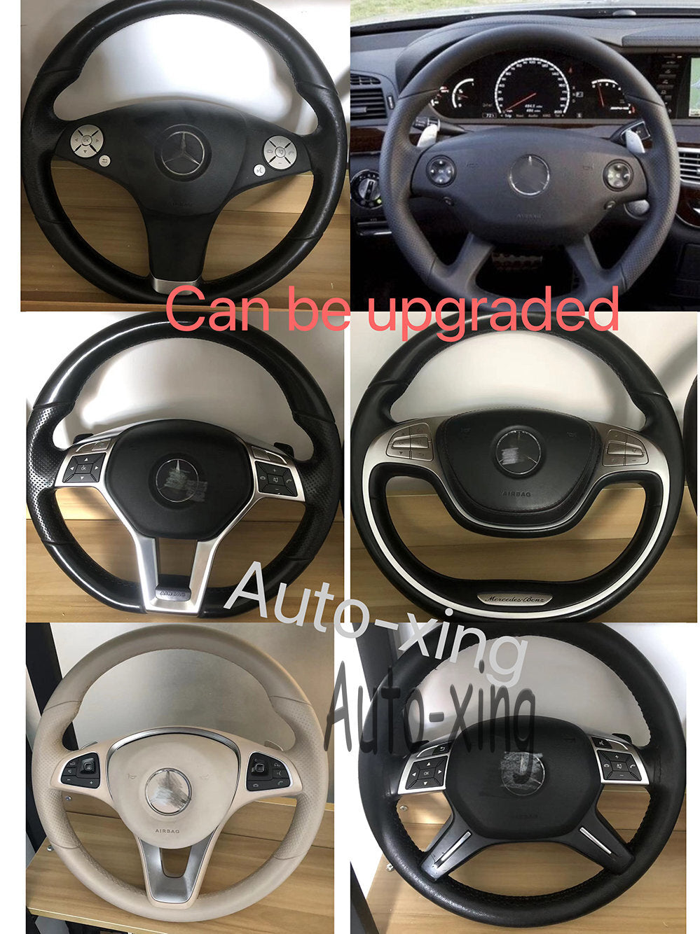 Full leather Steering Wheel for Mercedes-Benz AMG W204 W205 C300 G63 Old to New