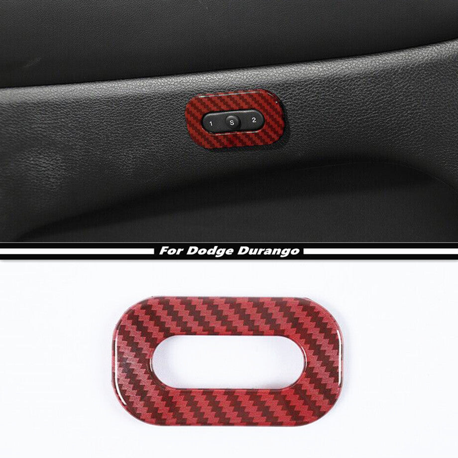 for Dodge Durango 11-24 Red Carbon Fiber Car for Seat Memory Button Cover Trim Accessory