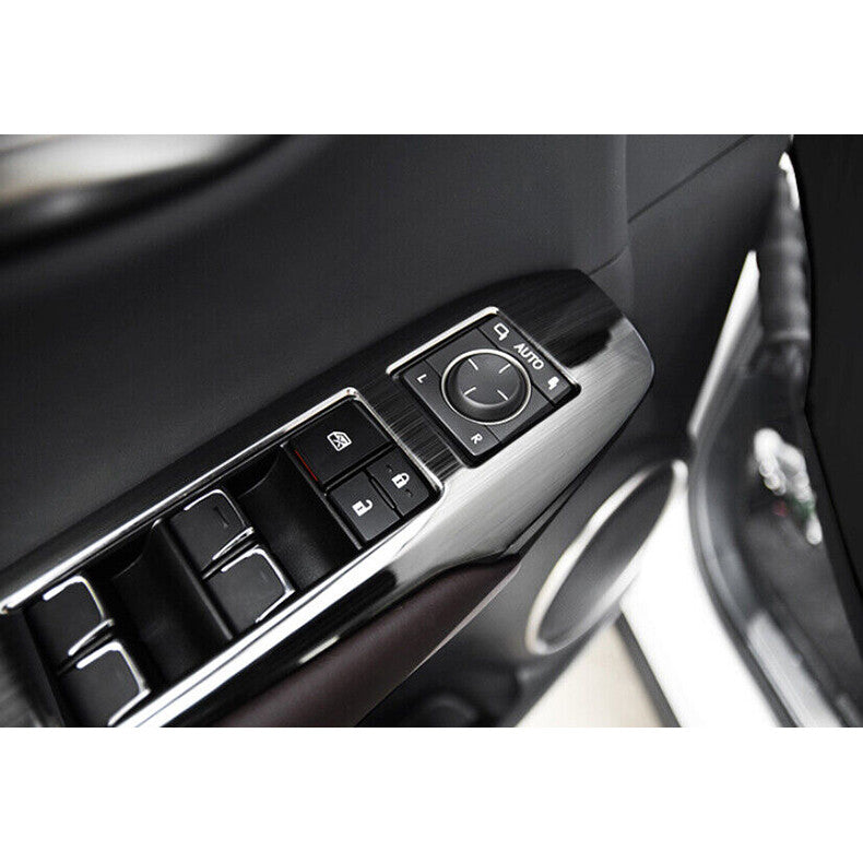 for Lexus NX200t 300h 2015-2021 Black Steel Window Lift Switch Button Panel Trim