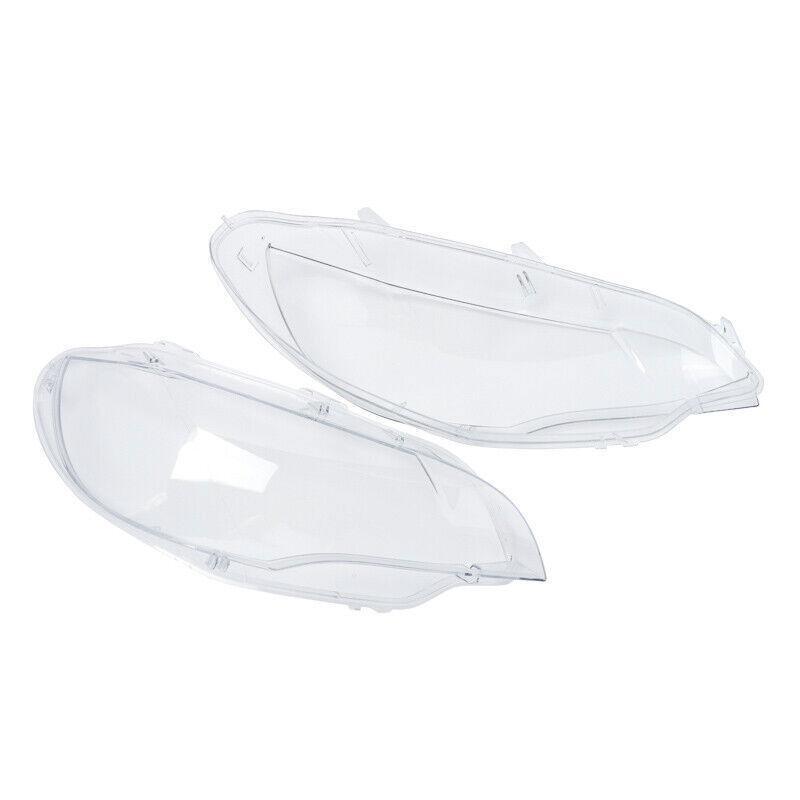 for BMW E71 X6 2008 - 2014 Pair Front Headlight Headlamp Transparent Lens Cover