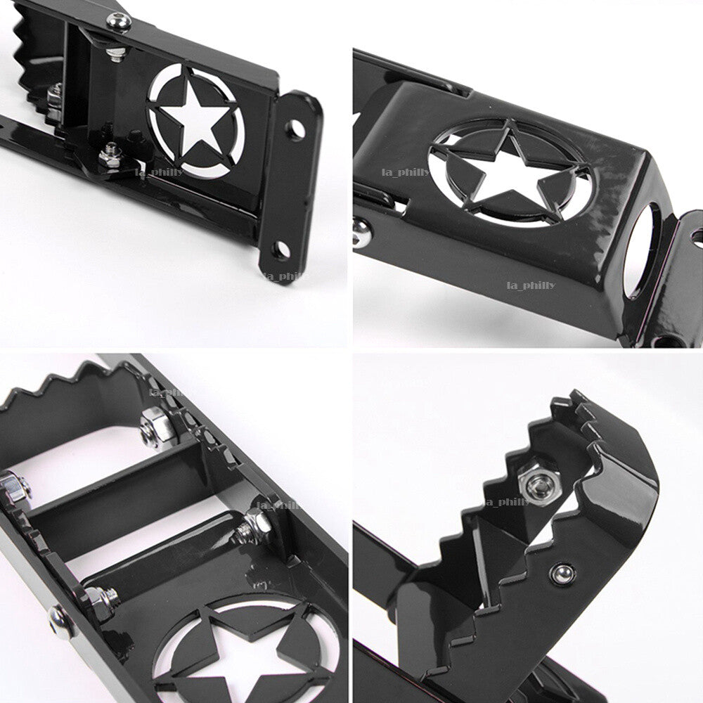 Pair Door Hinge Side Step Foot Rest Pedal Peg Folding Fit For 18-20 for Wrangler JL