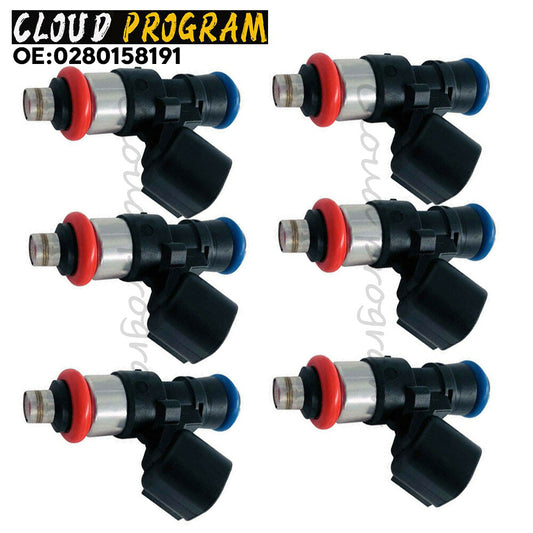 6 PCS Fuel Injector 0280158191 BR3E-F5A for Lincoln for Mustang F150 MKS MKT v