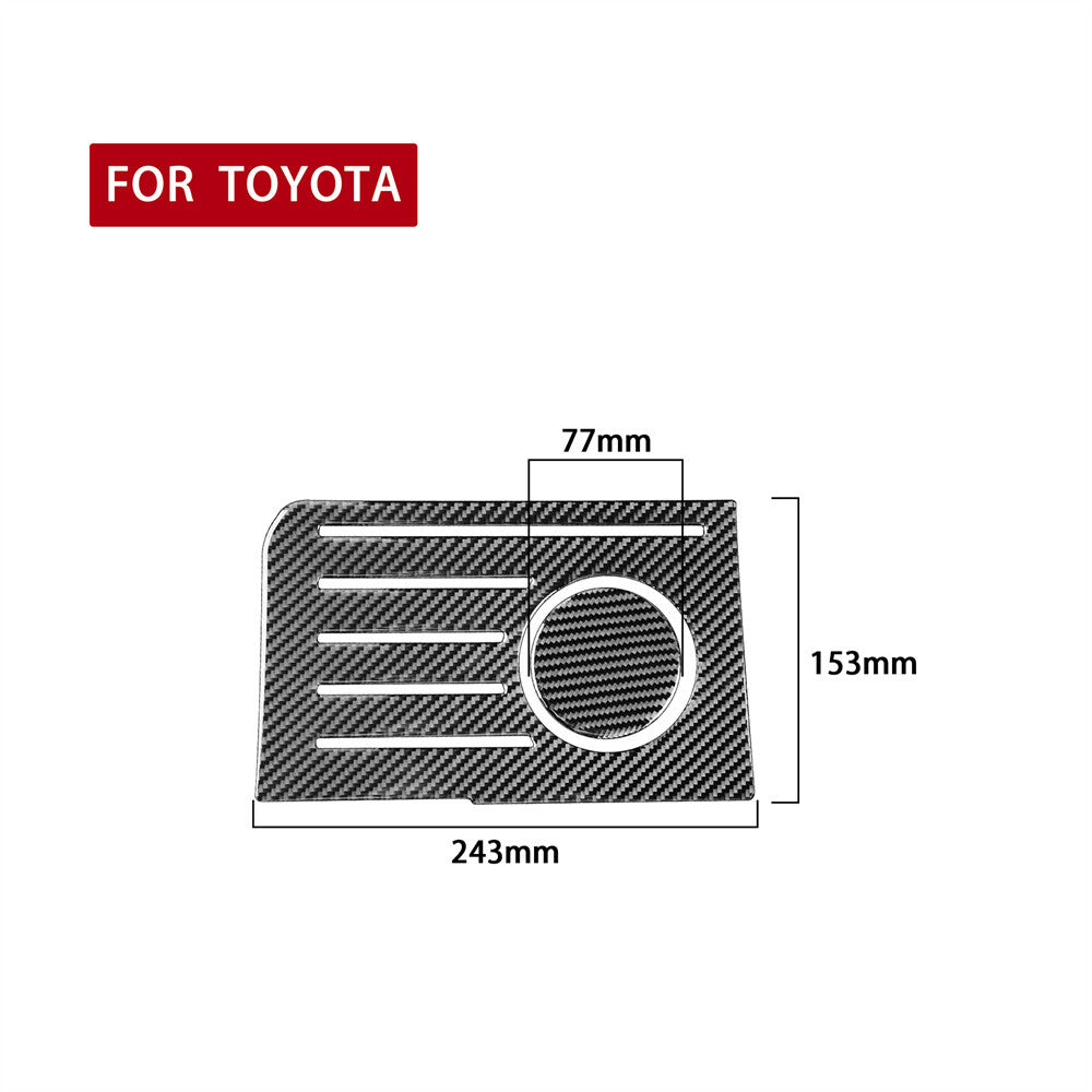 2Pcs Carbon Fiber Central Storage Box Pad Cover Trim for Toyota Tundra 2014-2018