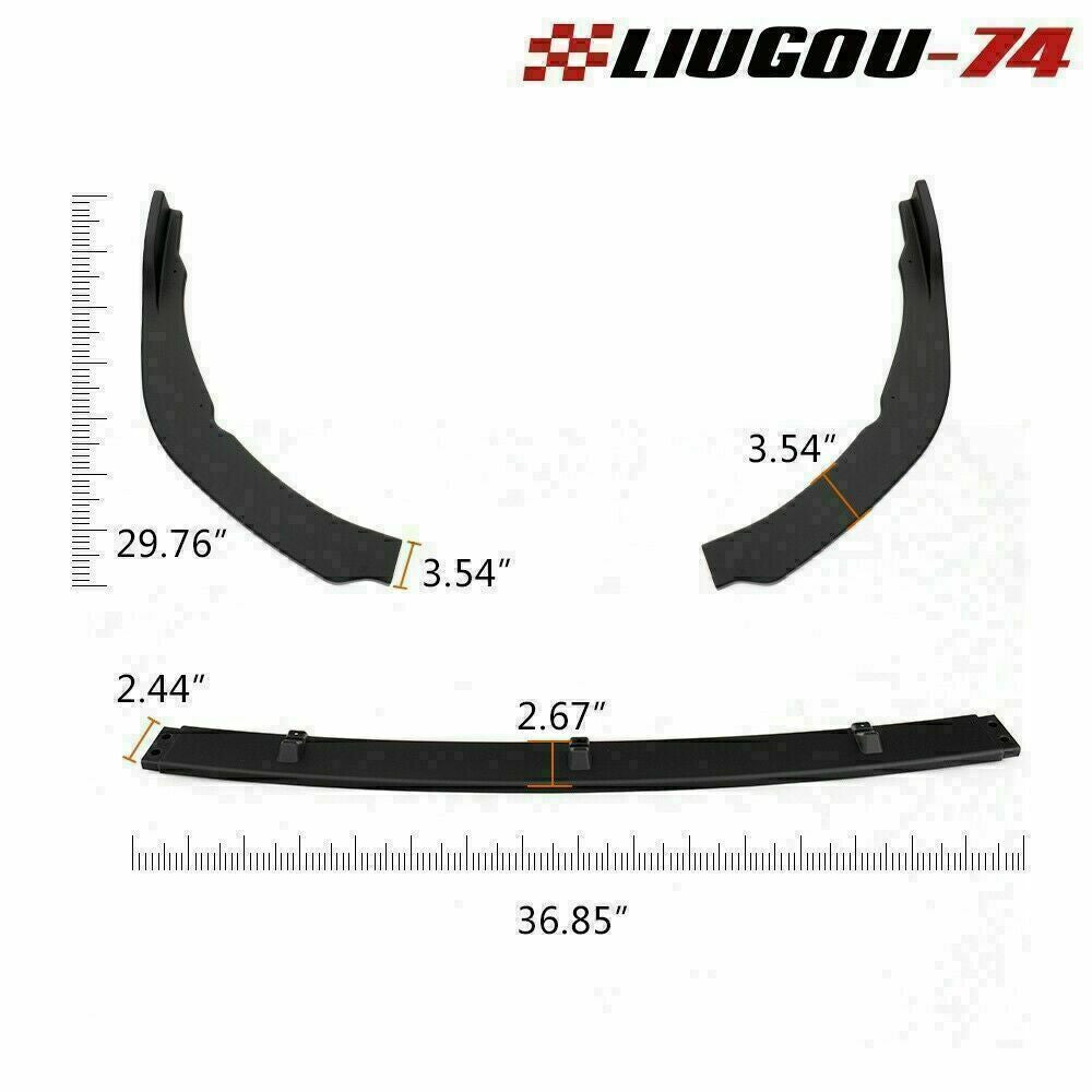 3-Piece Matte Front Bumper Lip Kit for 2018-2020 for Toyota for Camry (Spoiler ) Q