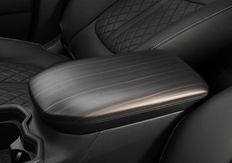 Matte Wood Grain Center Console Armrest Box Cover Trim for Toyota RAV4 2019-2023