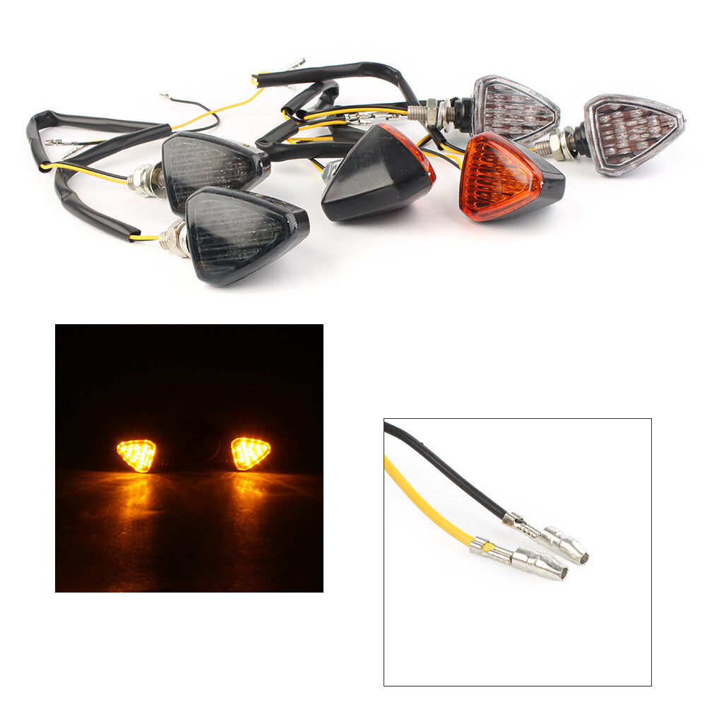 2X LED Amber Turn Signal Lights Indicator Lamp Blinker Fit for Yamaha Smoke Lens Q