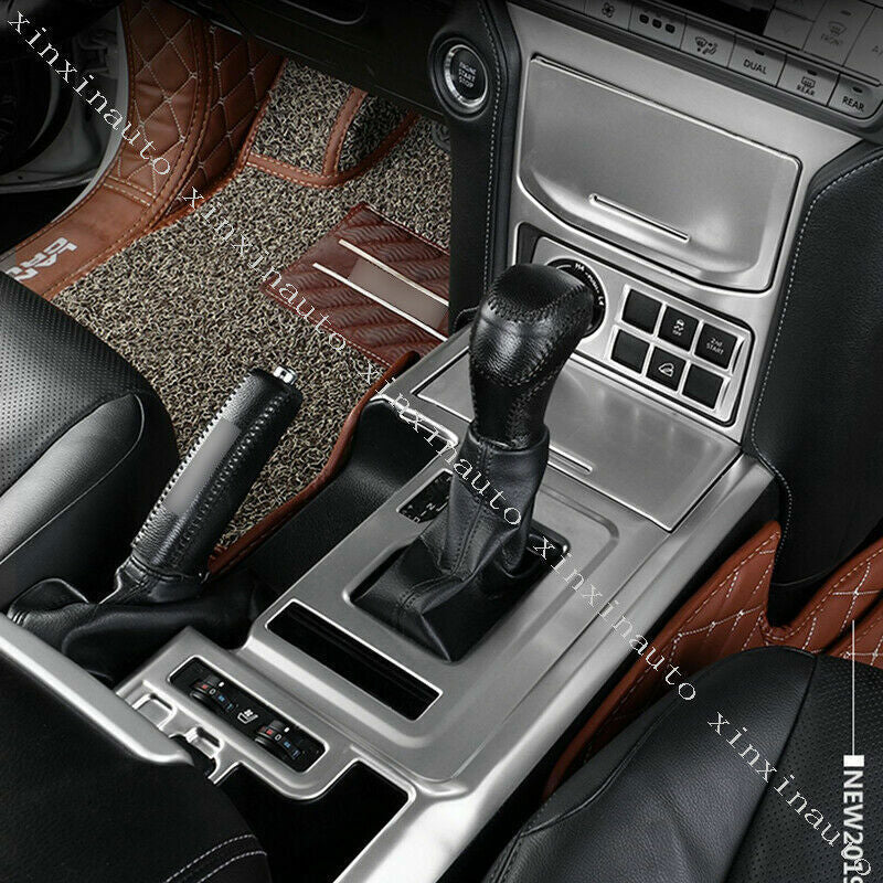 for Toyota Prado 2018-21 Silver titanium Console Gear Shift Panel Cover Trim 5x