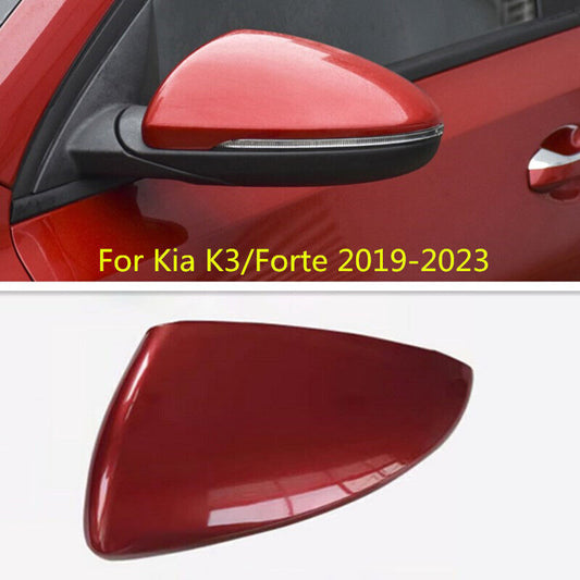 Red Left Side Rearview Door Mirror Cover Shell Cap for Kia K3/Forte 2019-2023