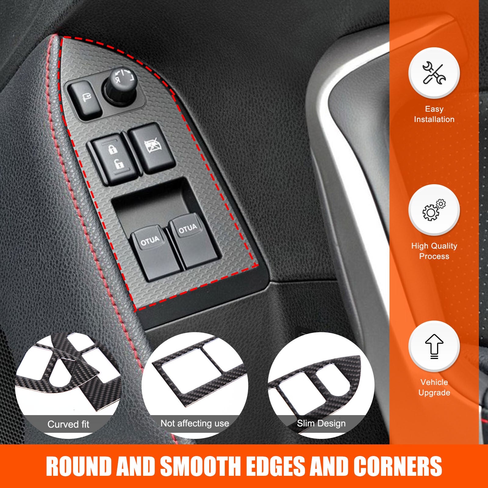 Carbon fiber window lift switch cover suitable for 86 and for Subaru BRZ 17-19- n