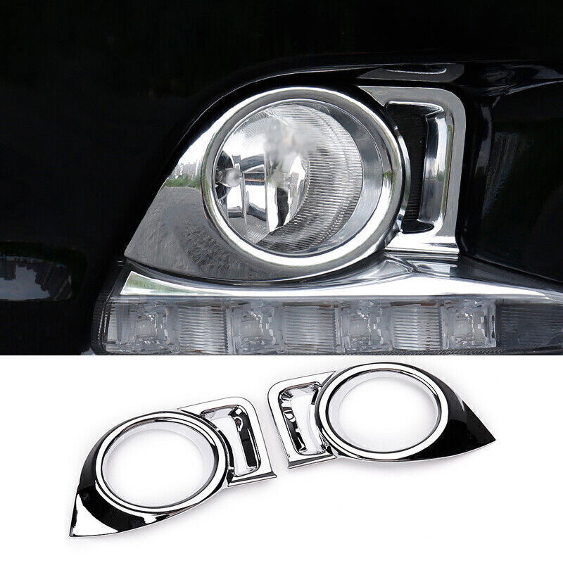 for Toyota Highlander 2014-16 Chrome 2PCS Front Fog Light Lamp Frame Cover Trim