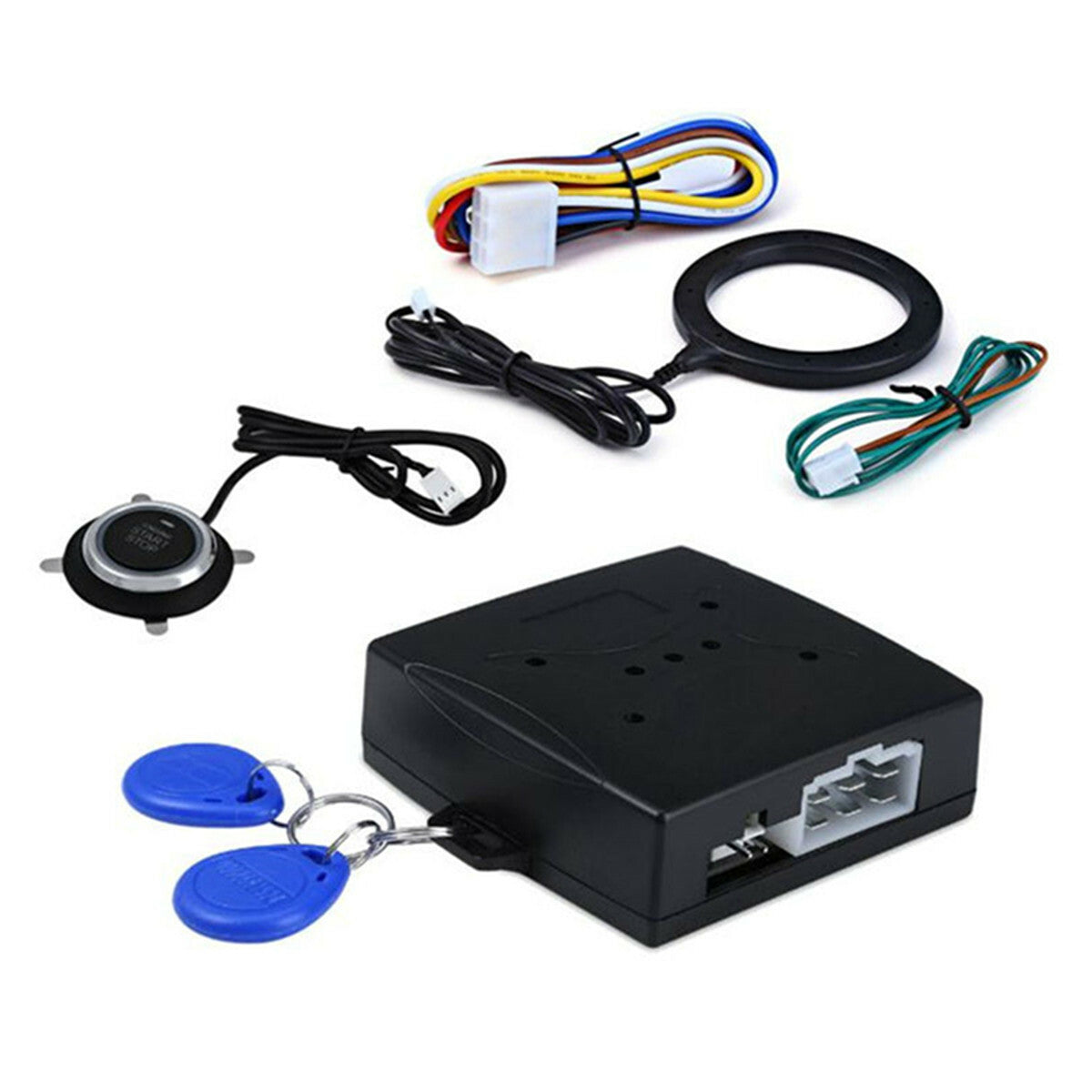 Car Engine Ignition RFID Start Stop Button Switch Keyless Entry Alarm System Kit