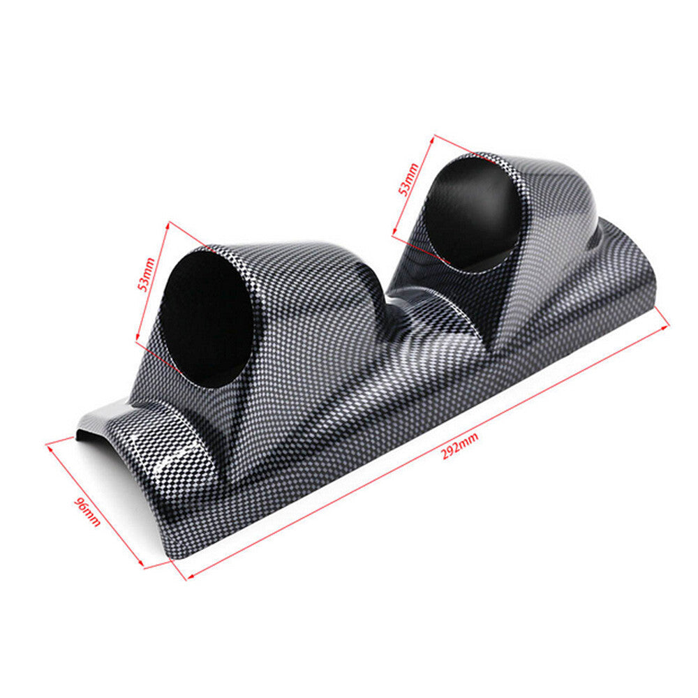 Universal 52mm 2 Dual Race Turbo for Charger Boost Gauge Pillar Pod Meter Holder CF Q