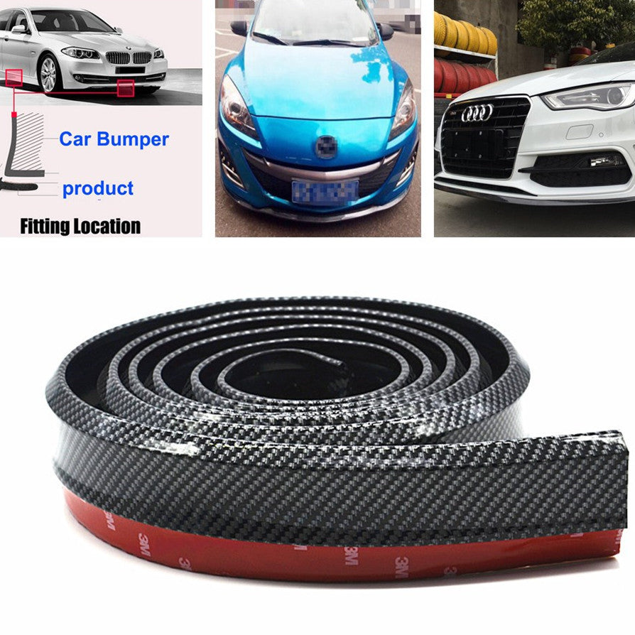 Car Rubber Carbon Fiber Front Bumper Lip Skirt Spoiler Protector Chin Guard Pad