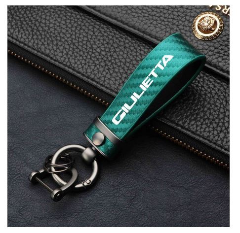 Car Keychain Keyring Black Horseshoe Buckle Gift for Alfa Romeo Julietta- v