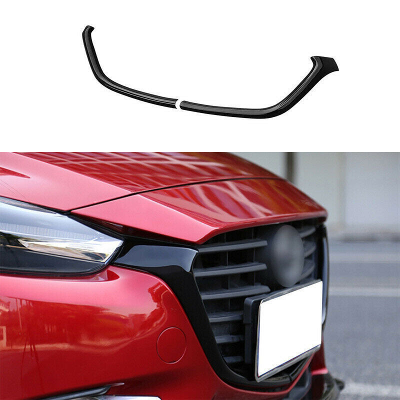 2P Glossy Black Front Bumper Grille Frame Trim Cover for Mazda 3 Axela 2017-2018