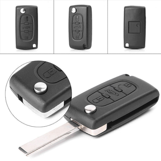 3 Button Flip Remote Key Fob Case Shell Cover for Peugeot 207 307 407 SW 308 Q