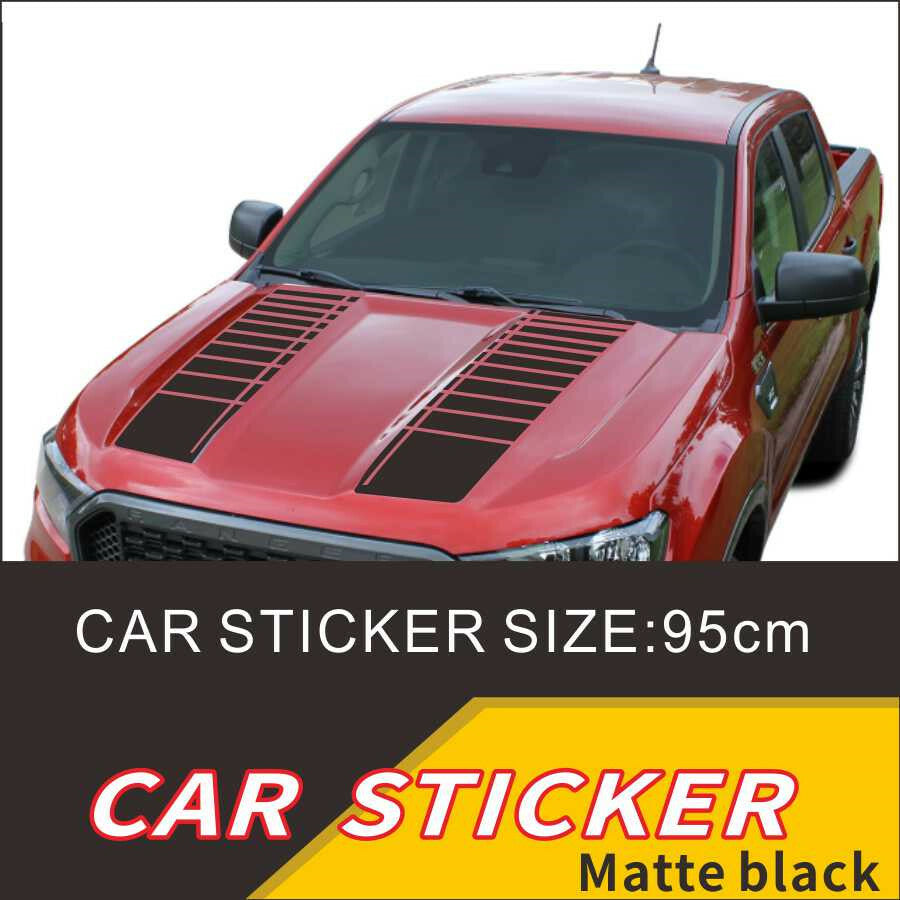 2Pc Hood Decals Stickers Graphics Stripes Car Truck Accessories DIY Decoration