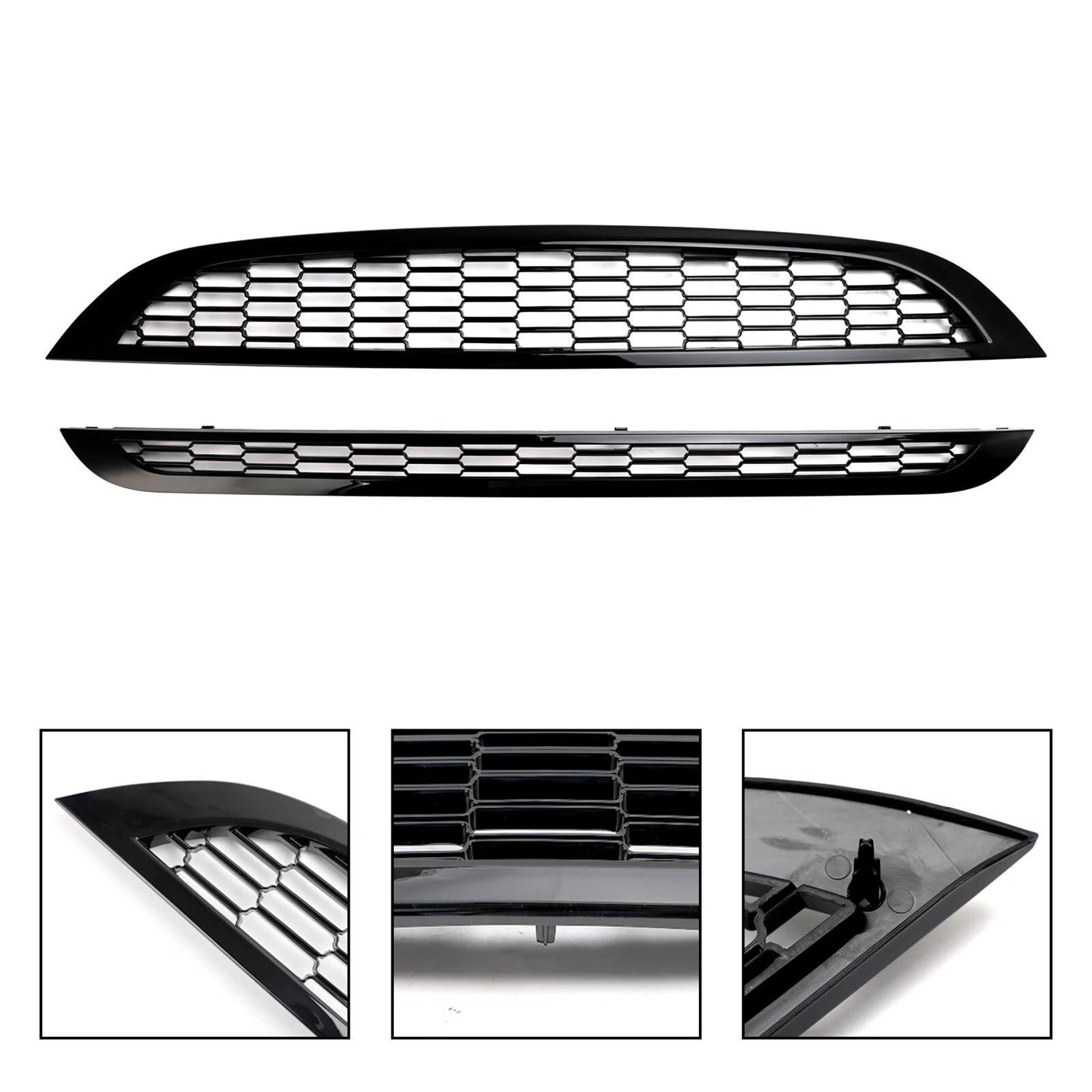 Honeycomb Mesh Front Bumper Racing BBQ Grill Set for Mini Cooper R50 R52 R53 (2002-06-)