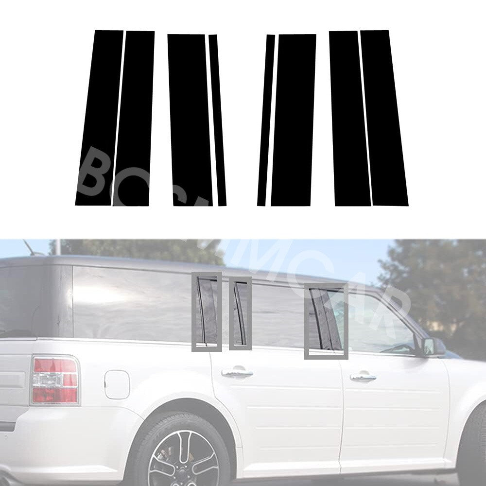 Car Window Post Cover Trim Stickers Decals 8Pcs Fit for Ford Flex 2009-2019