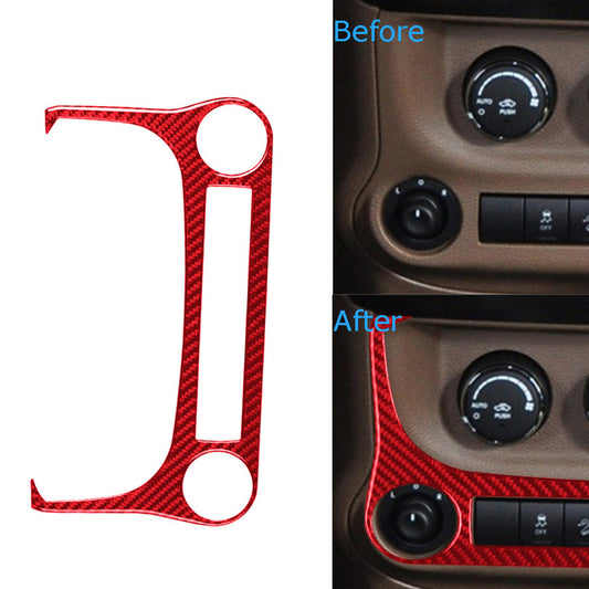 Red Carbon Fiber Steering Wheel Button Cover Type C For Sonic 2012-16 v