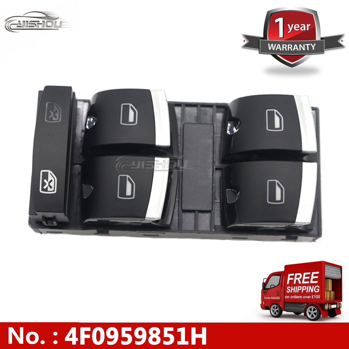 Suitable for Audi A3 8P Q7 A4 A6 RS3 S3 4F0959851H Front Drive Side Power Window Switch