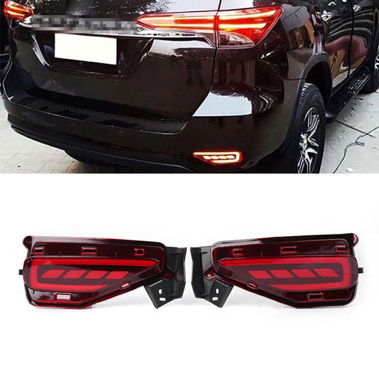 Pair LED Bumper Reflector Tail Brake Light Fog Lamp For Toyot@a Fortuner 15-17 n